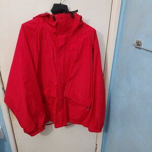 EUC, LL Bean Hooded Rain Jacket, Red, Men's, Xtra Large